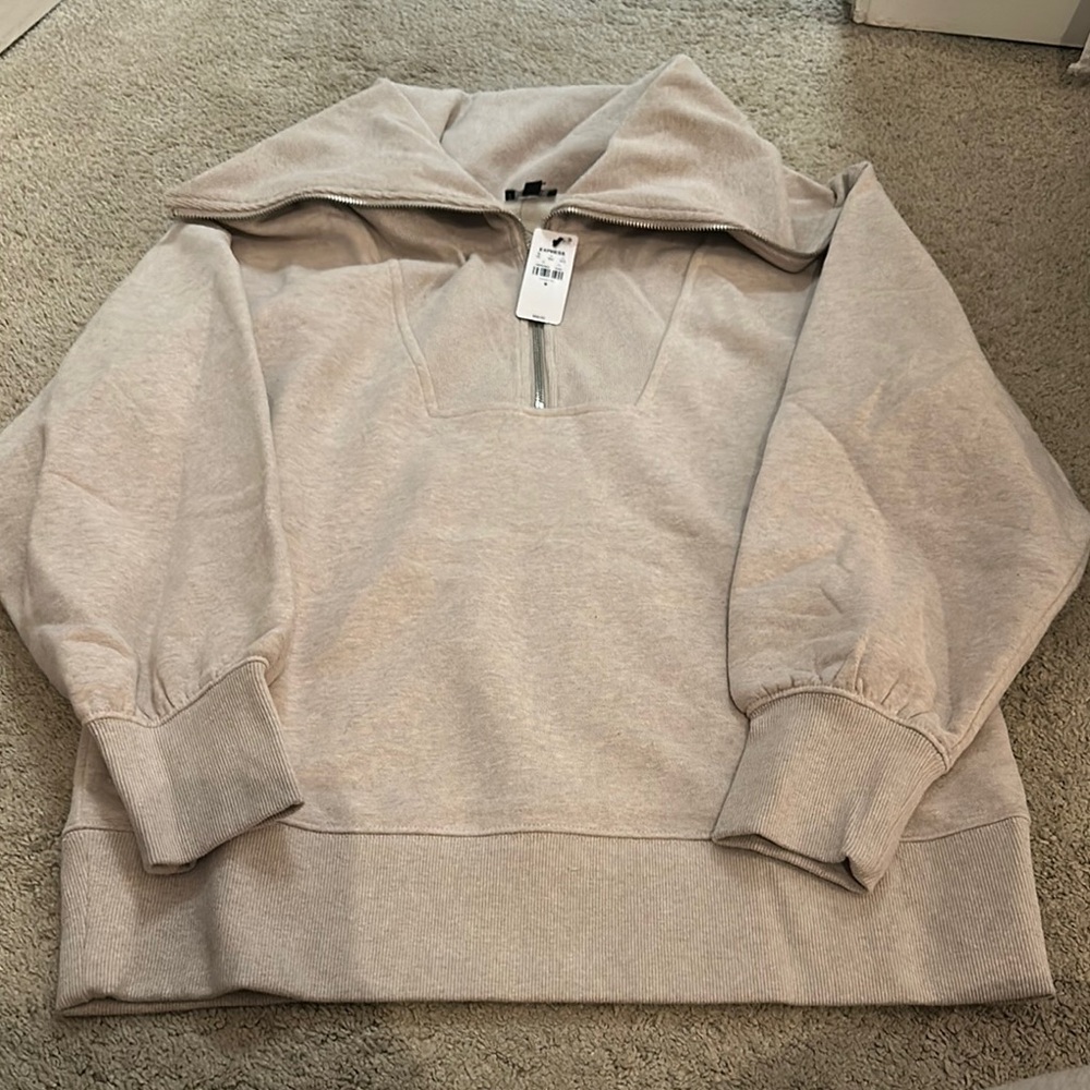 Express Women's Cream Cowl Neck Sweater